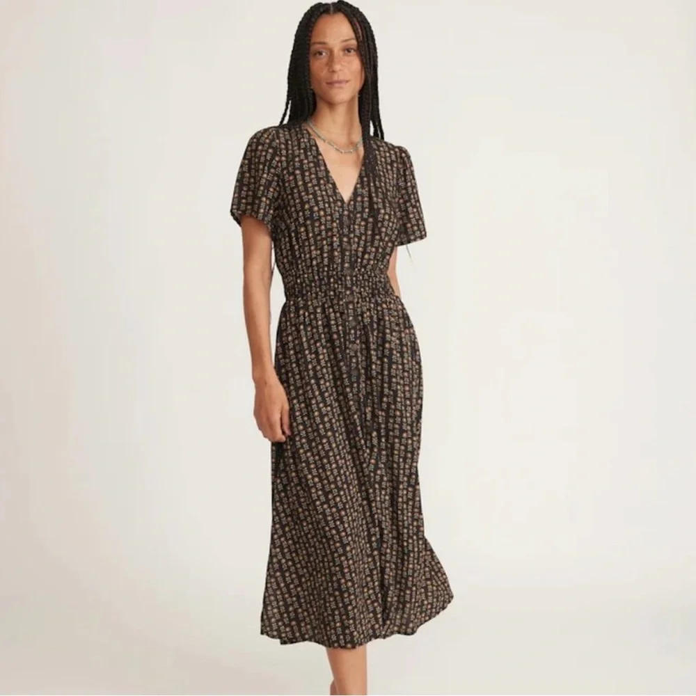 Marine Layer Annika Floral Midi Dress - Picture 2 of 9